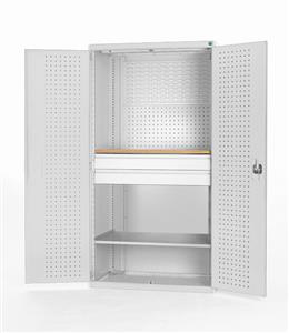 1300mm Wide 650mm deep Bott Cubio Cupboards Cupboard 1300Wx650Dx2000mmH - 1 Worktop, 1 Shelf & 2 Drawers